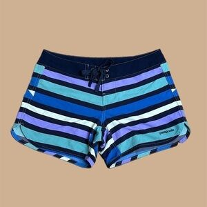 Patagonia Women’s Multi Stripe Print Wavefarer Boardshorts Sz 2